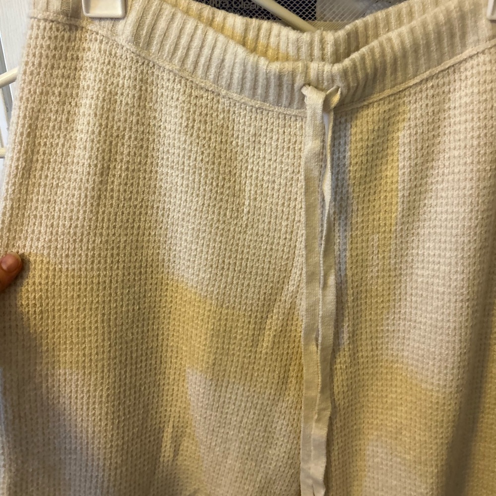Aerie Cream Knit Drawstring Jogger Pants - Picture 2 of 5